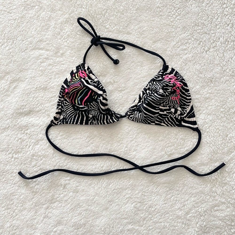 Billabong Zebra Print Triangle Bikini With Side T… - image 2